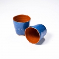 tasses expresso oranges et bleues