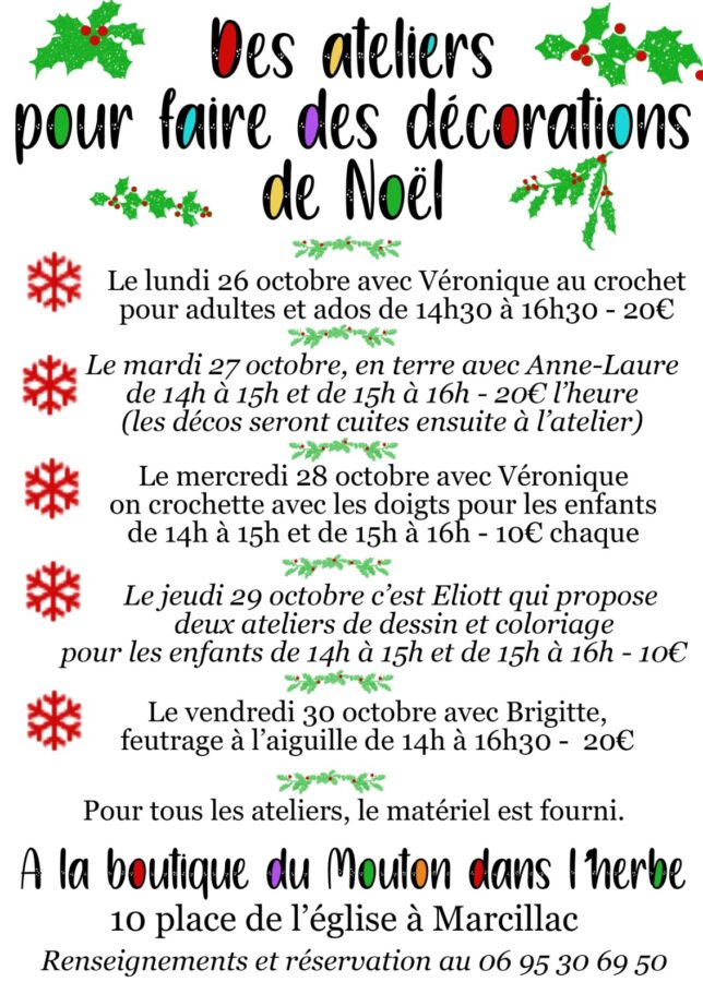 atelier de poterie pendant les vacances de la Toussaint